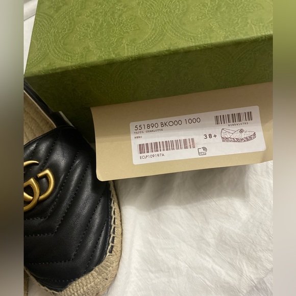 Leather espadrille with double G - Picture 6 of 7